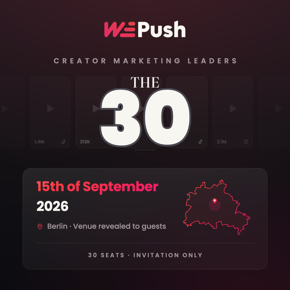 The 30: Creator Marketing Leaders Berlin · 15. September 2026